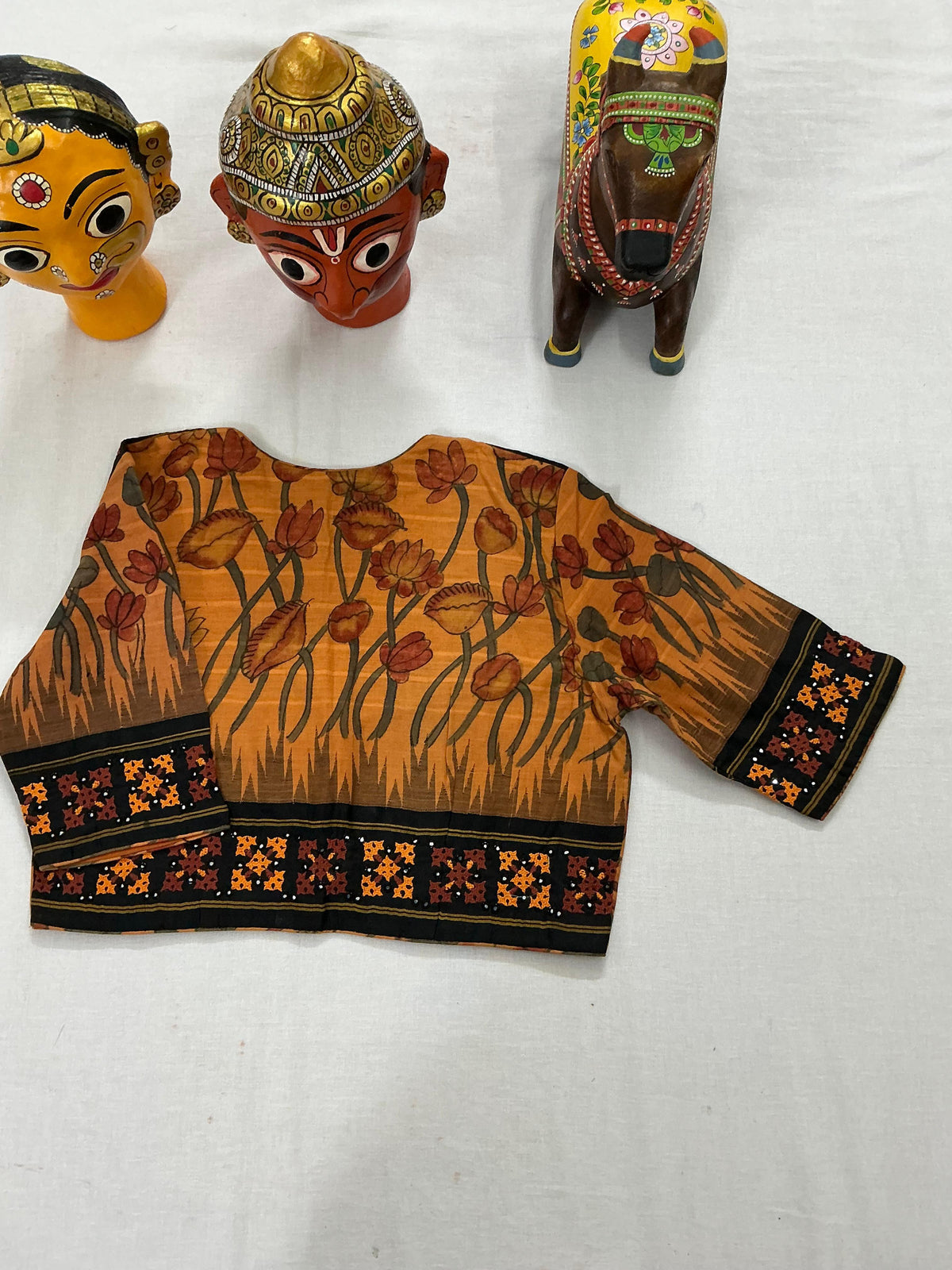 Handcrafted Ready to Wear Blouse : Kalamkari &amp; Kutch in cotton