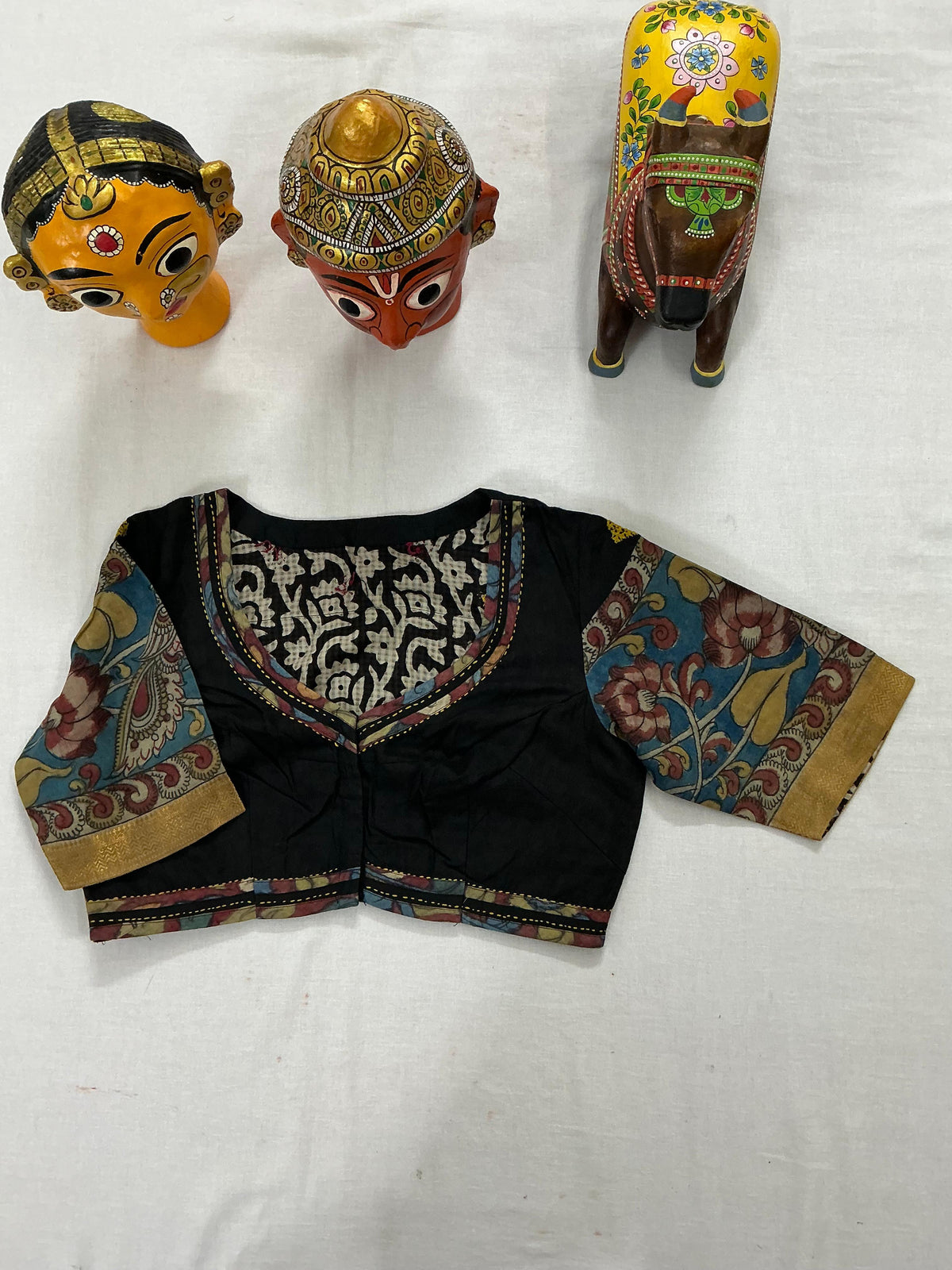 Handcrafted Ready to Wear Blouse : Kalamkari &amp; Kutch in cotton