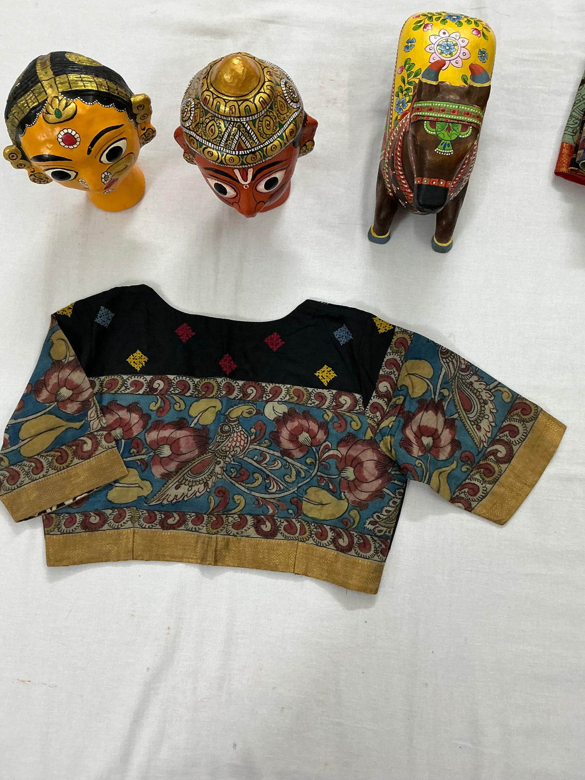 Handcrafted Ready to Wear Blouse : Kalamkari &amp; Kutch in cotton