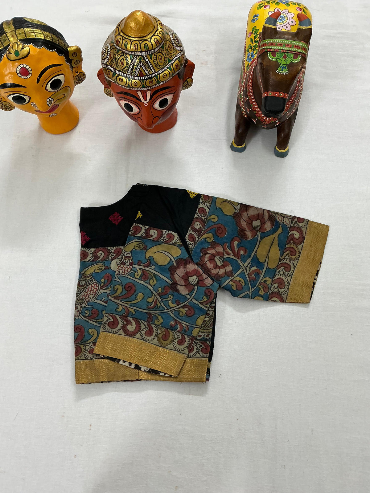 Handcrafted Ready to Wear Blouse : Kalamkari &amp; Kutch in cotton