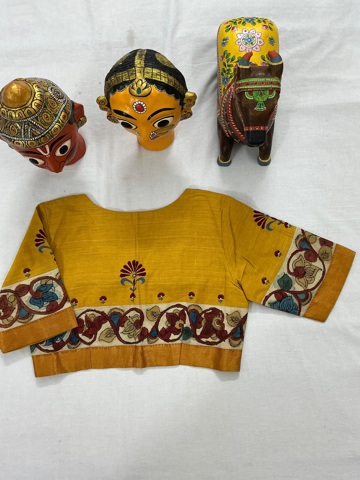Handcrafted Ready to Wear Blouse : Kalamkari &amp; Kutch in cotton
