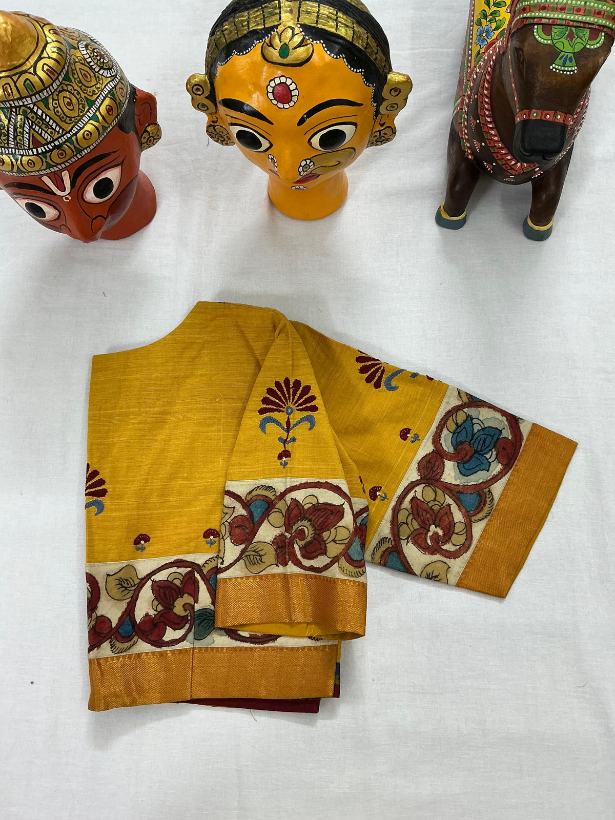 Handcrafted Ready to Wear Blouse : Kalamkari &amp; Kutch in cotton