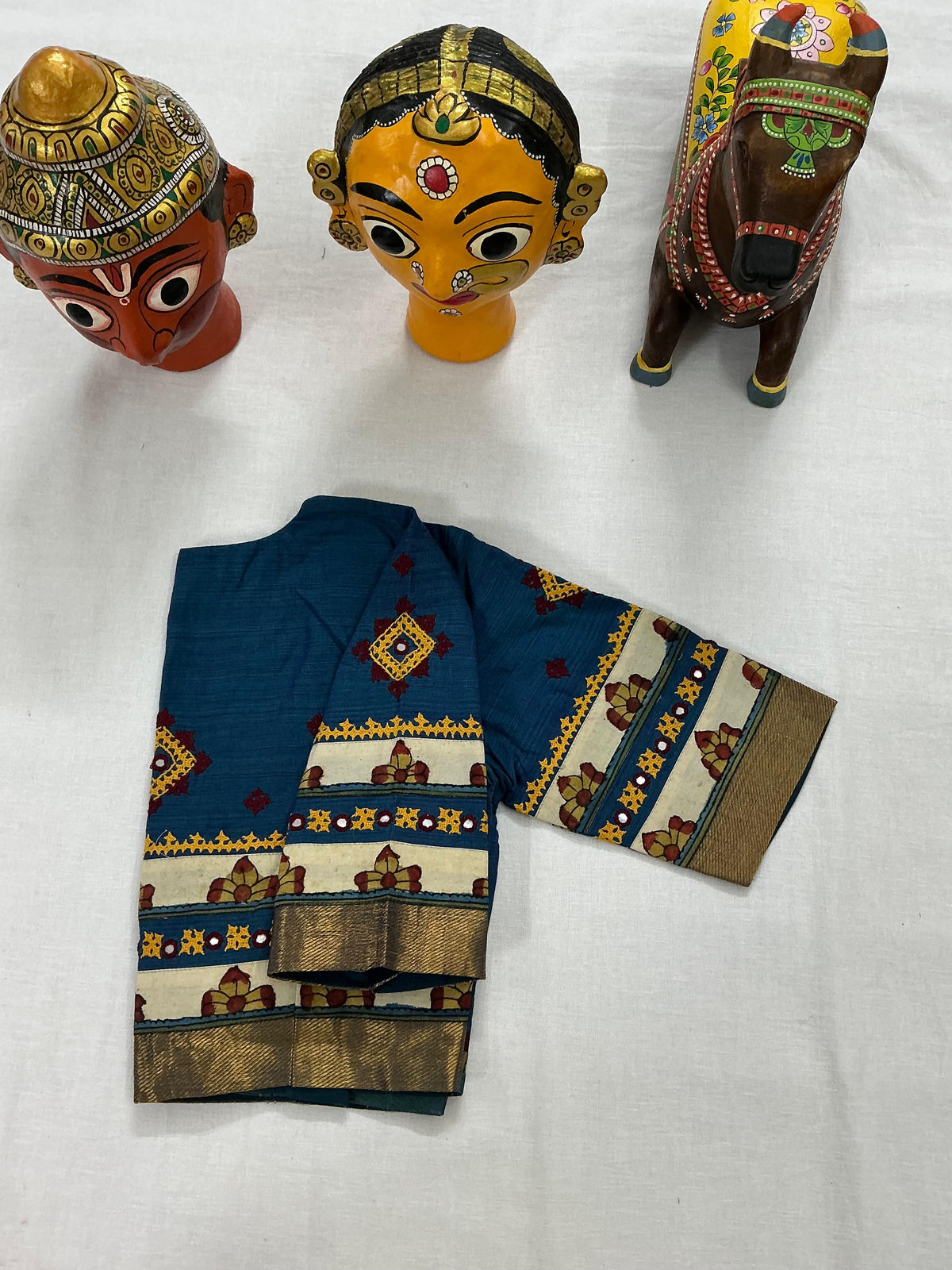 Handcrafted Ready to Wear Blouse : Kalamkari &amp; Kutch in cotton