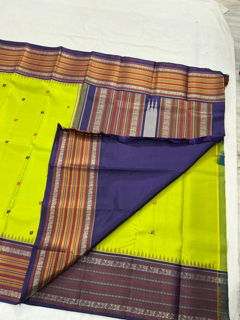 No Zari Kanji Silk : Green