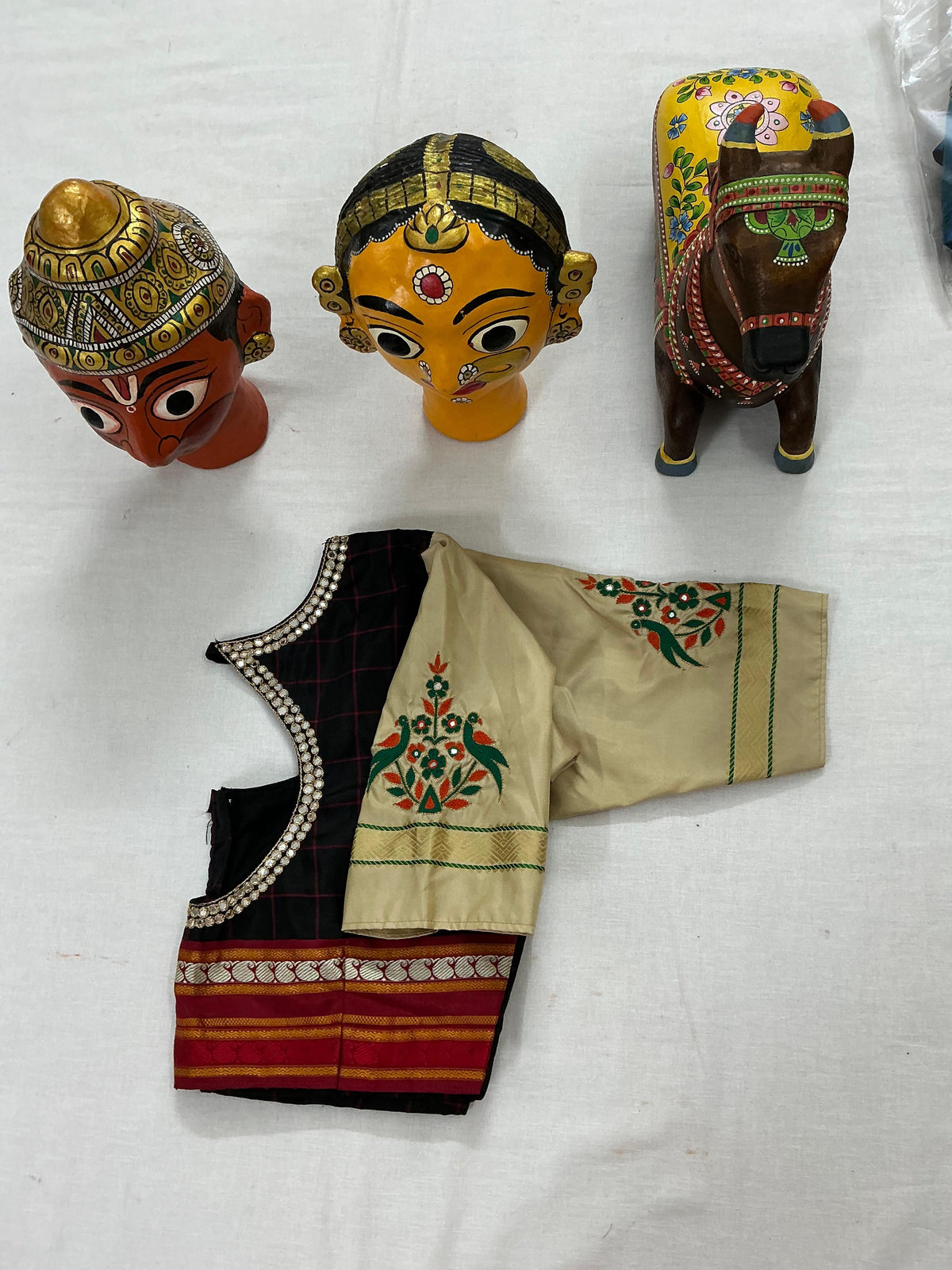 Handcrafted Ready to Wear Blouse : Kanjivaram Silk (Black)