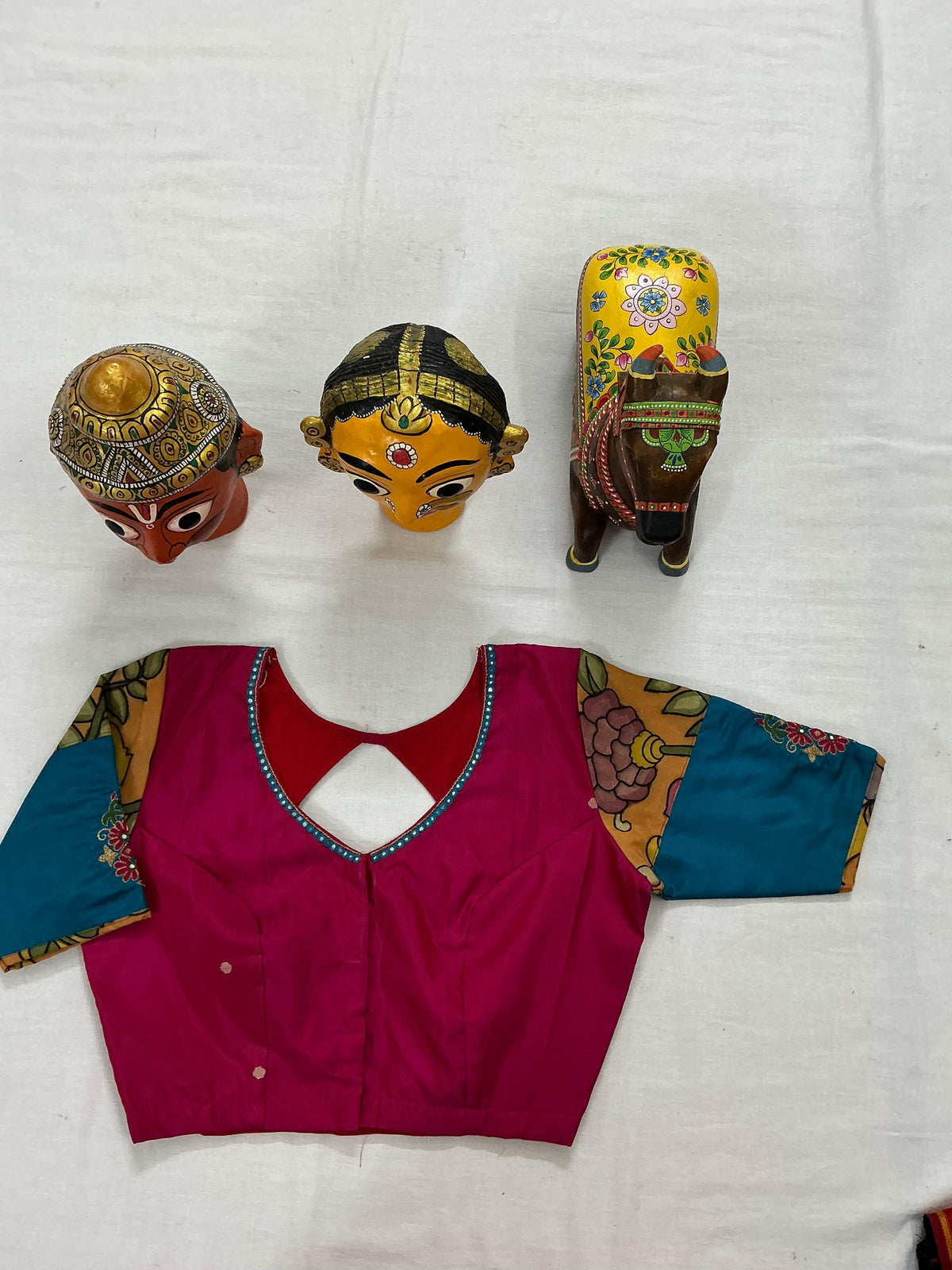 Handcrafted Ready to Wear Blouse : Kanjivaram Silk (Pink)