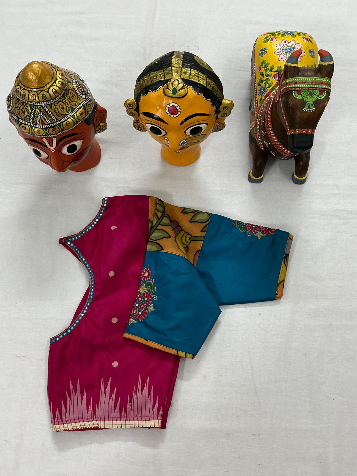 Handcrafted Ready to Wear Blouse : Kanjivaram Silk (Pink)