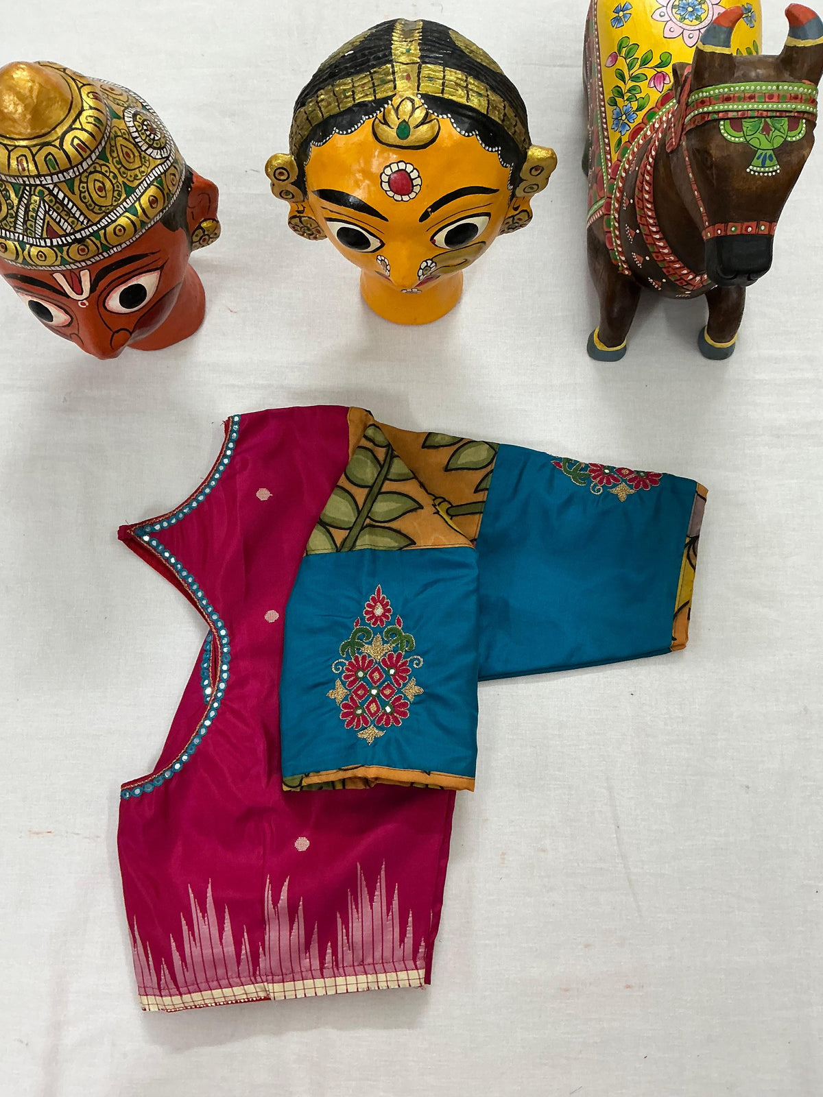 Handcrafted Ready to Wear Blouse : Kanjivaram Silk (Pink)