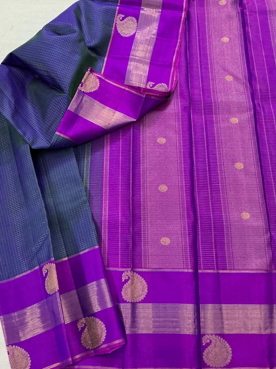 SWARA: Zari Kattam (Peacock Blue)