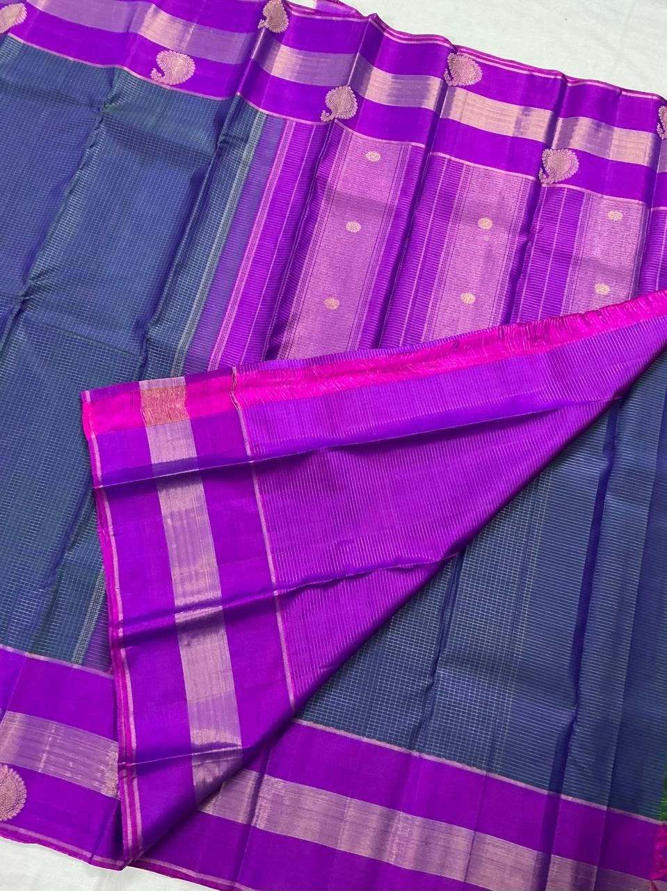 SWARA: Zari Kattam (Peacock Blue)