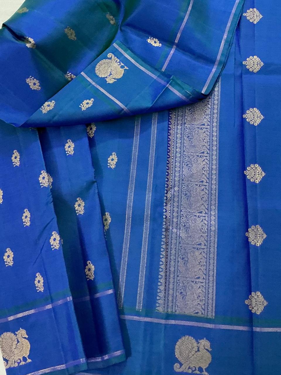 SWARA: Mayil Beetu Butta (Peacock blue)