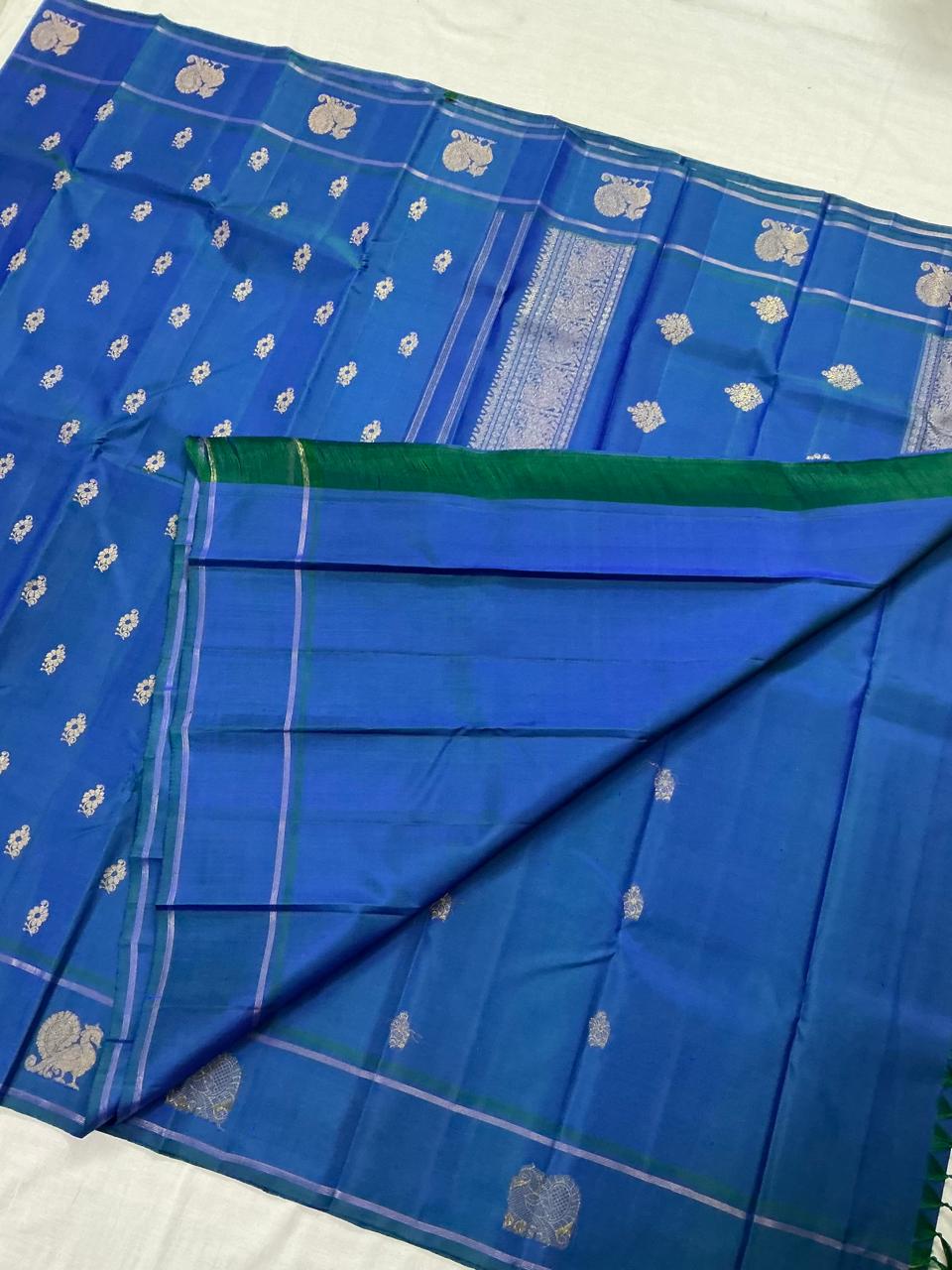SWARA: Mayil Beetu Butta (Peacock blue)