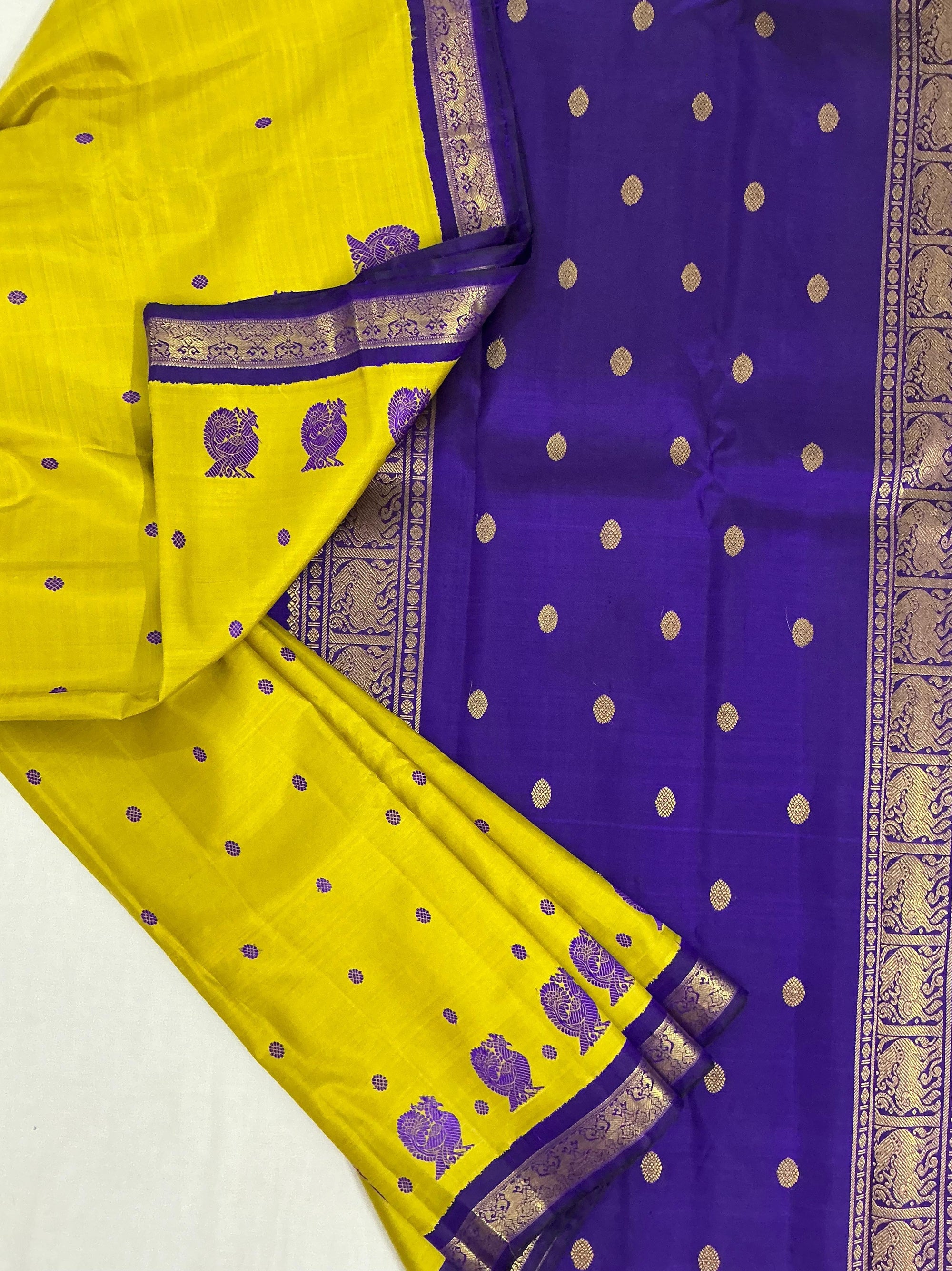 MYTHILI:  SILKEN MOTIFS (Sampanga + Purple)