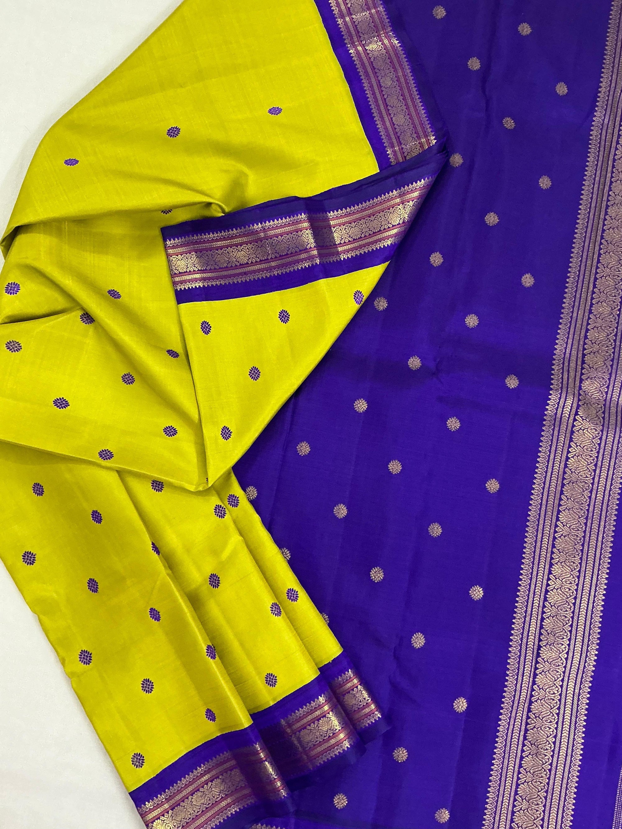 MYTHILI:  SILKEN MOTIFS (Sampanga on Purple)