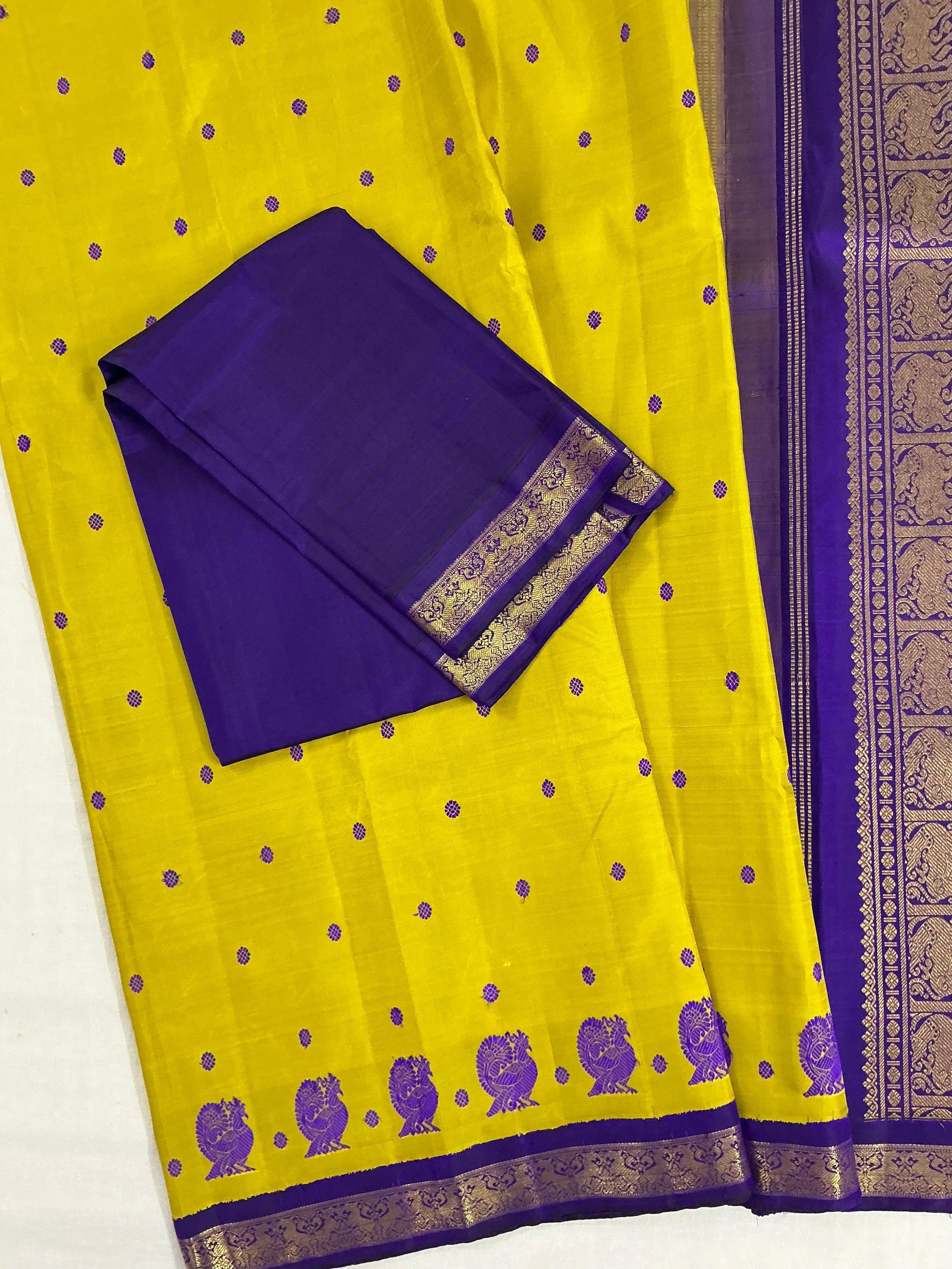 MYTHILI:  SILKEN MOTIFS (Sampanga + Purple)